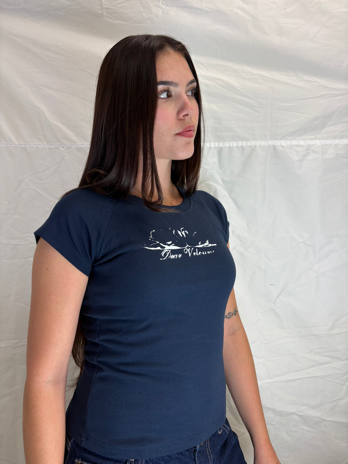 Navy Swan Dear Velouria Baby Tee