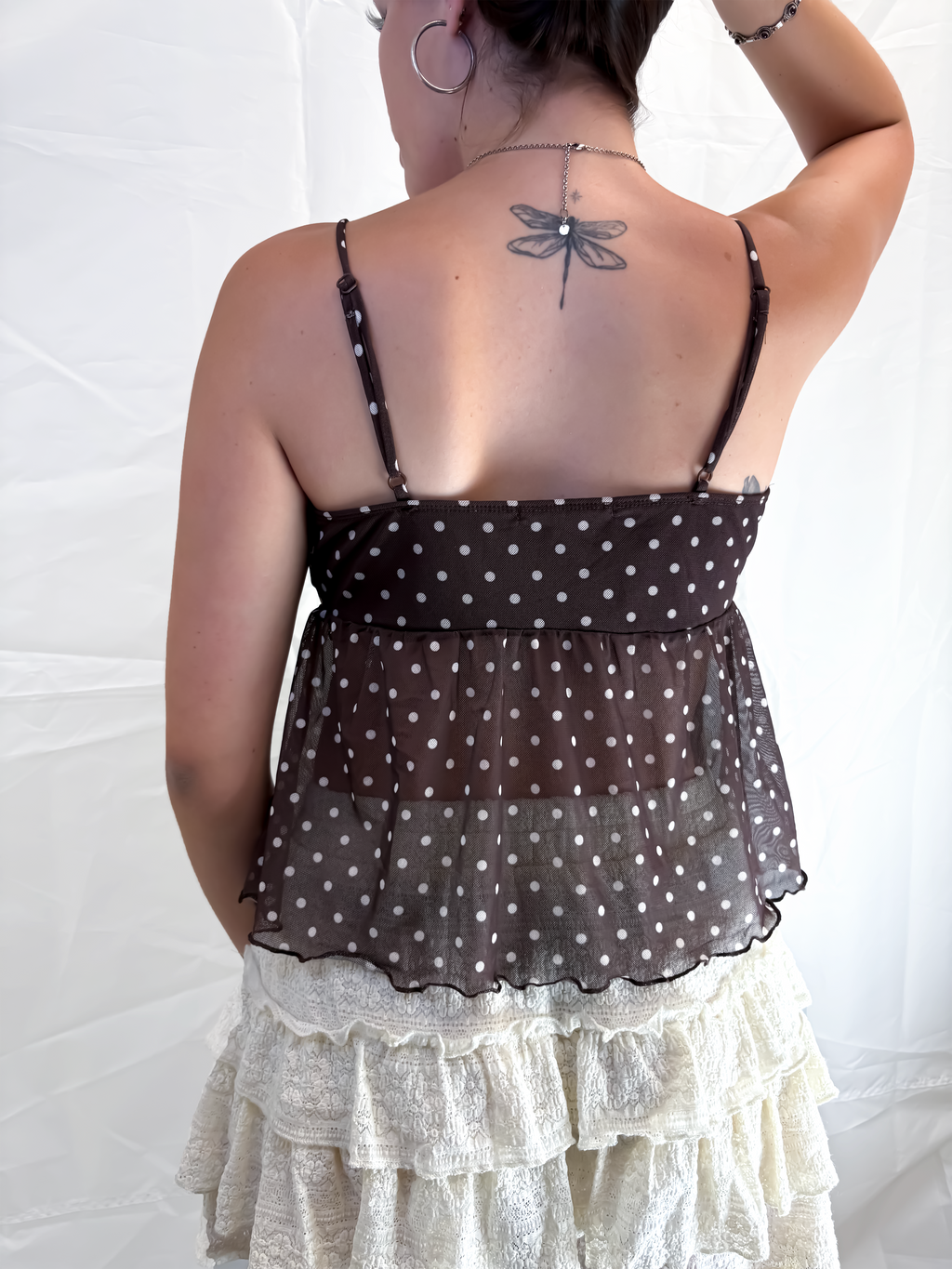 Babydoll Brown Bow Cami Top