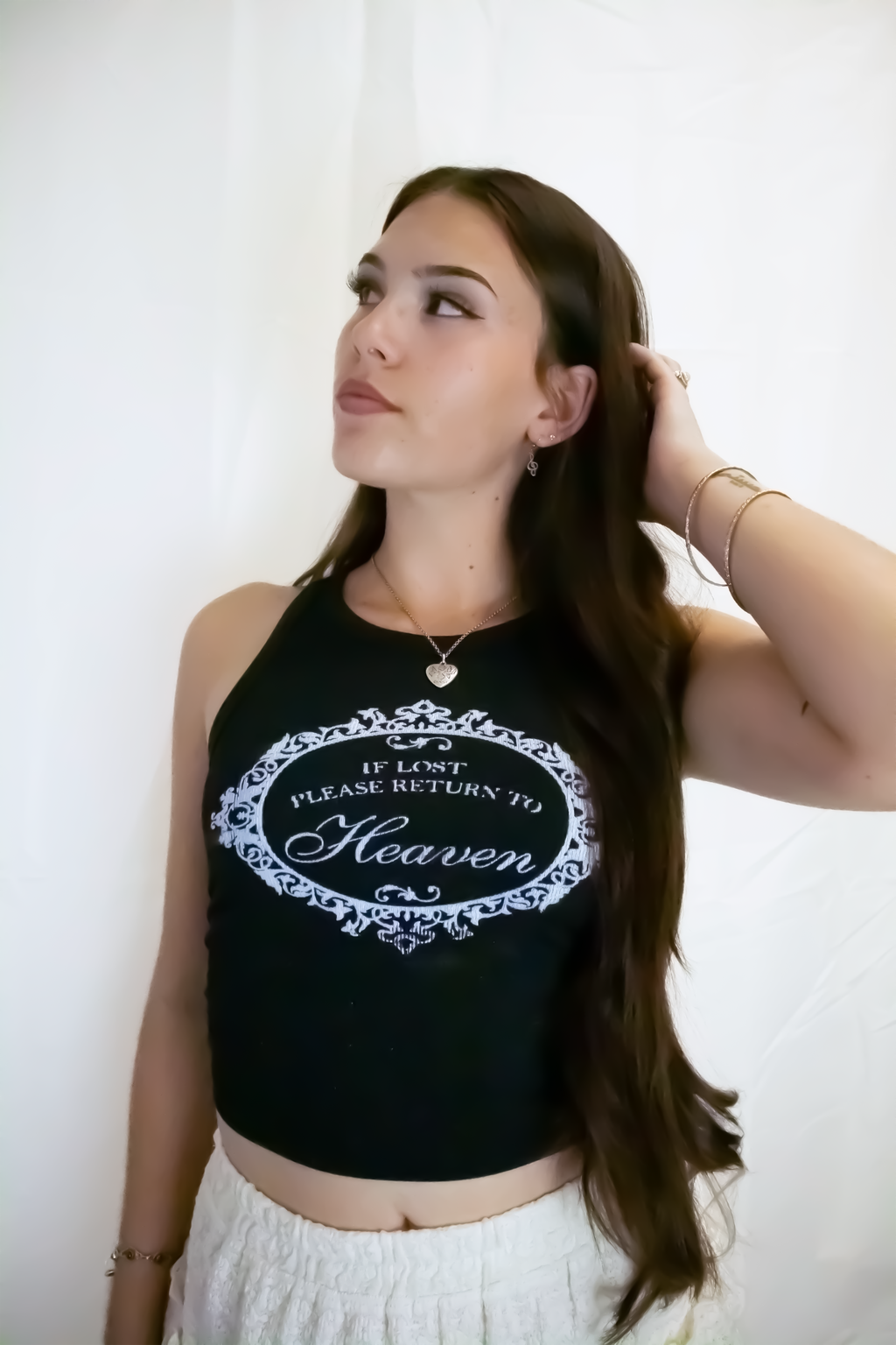 Cropped Return To Heaven Black Tank