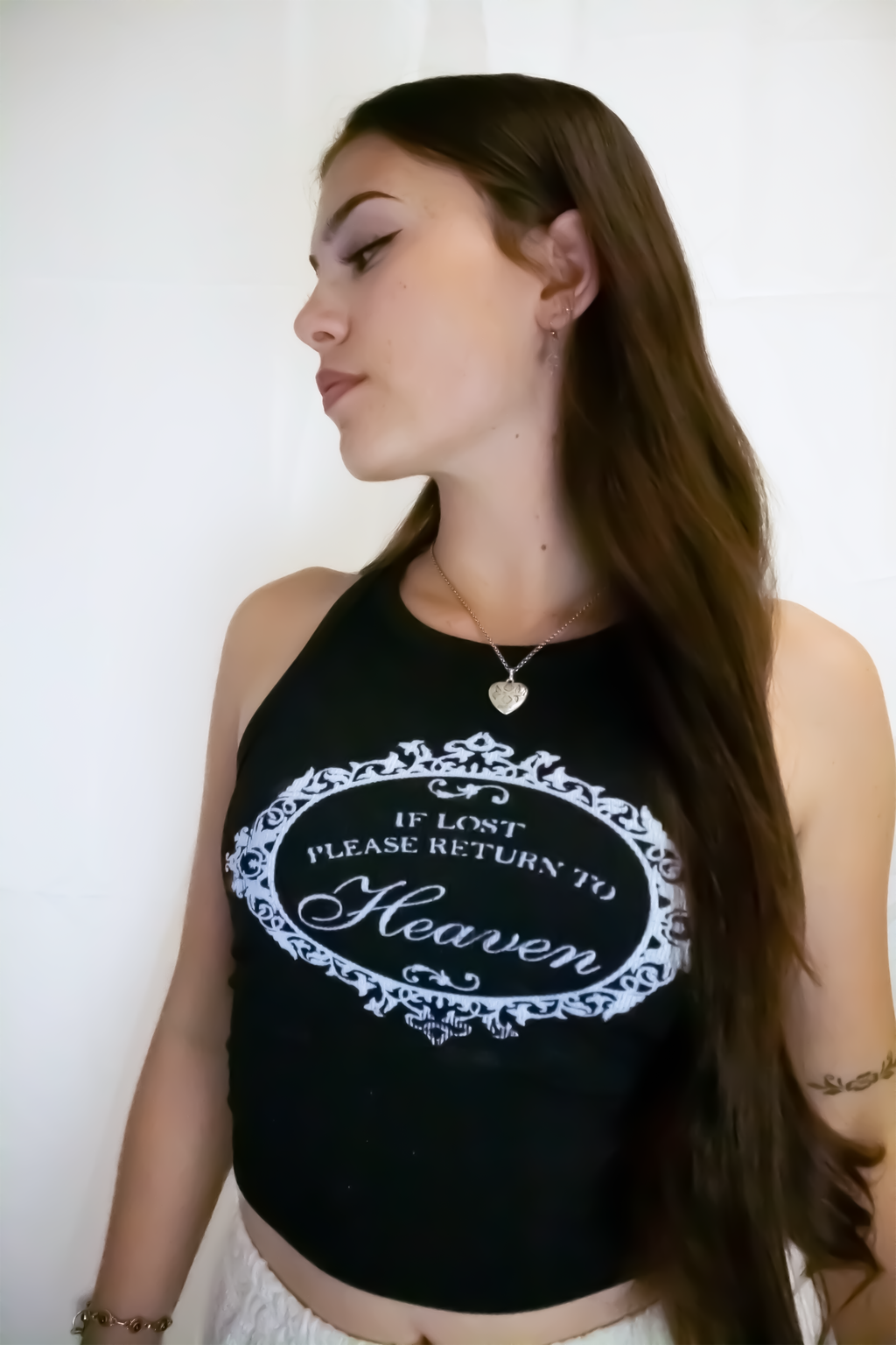 Cropped Return To Heaven Black Tank