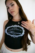 Cropped Return To Heaven Black Tank
