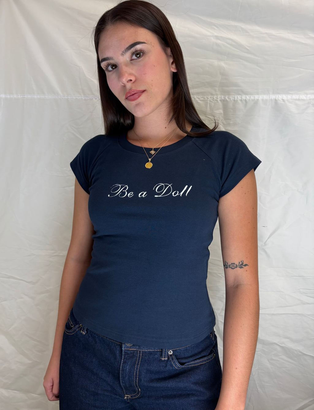 Navy Blue "Be a Doll" Baby Tee