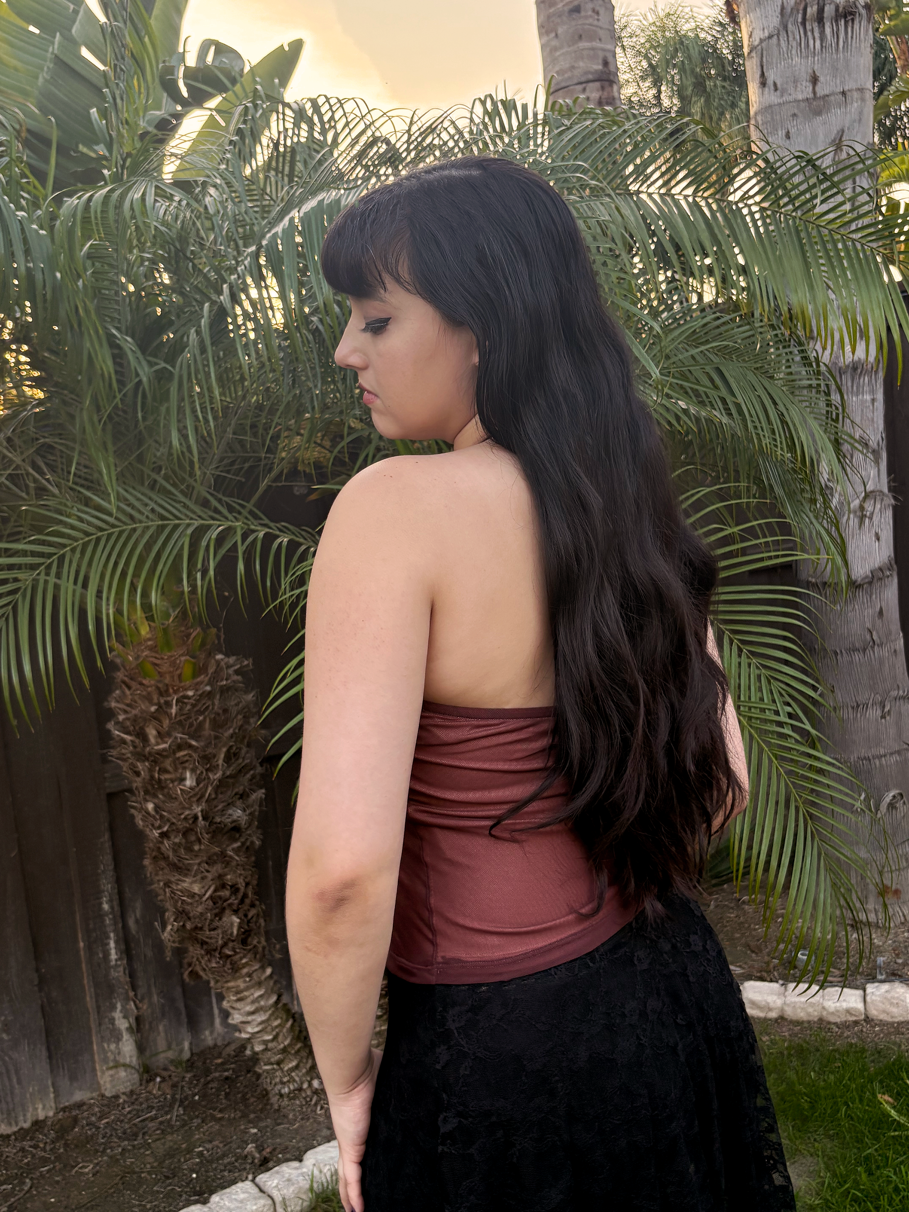 SUNKISSED EMBROIDERED HALTER CAMI TOP