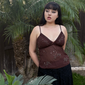 SQUIN BEADED BABYDOLL CAMI TOP
