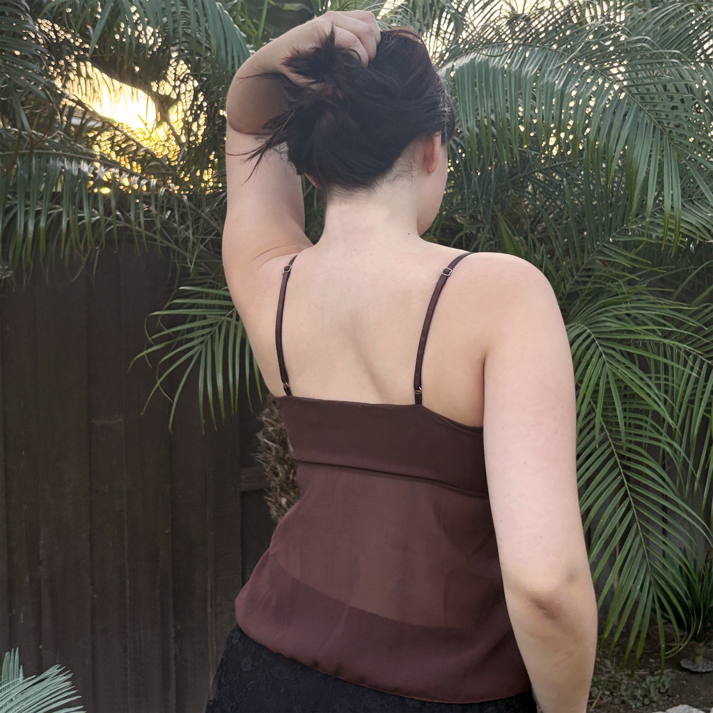 SQUIN BEADED BABYDOLL CAMI TOP
