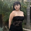 BLACK SHADE FLOCKED BANDEAU TOP