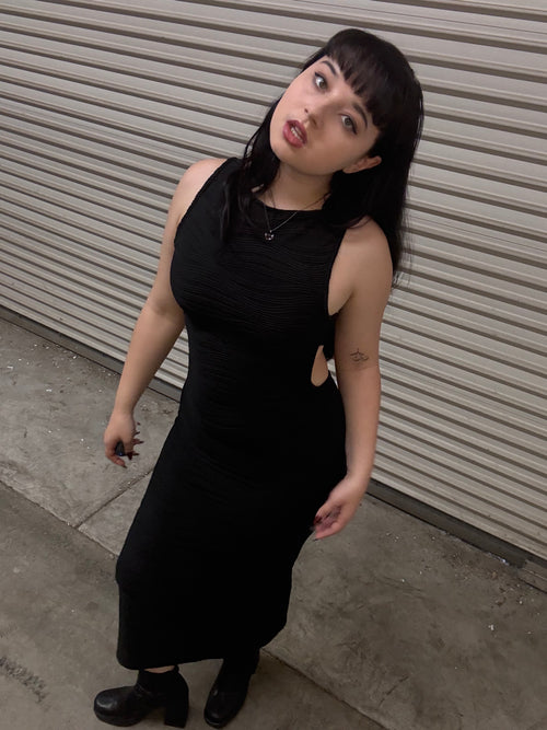 BACKLESS MUMMY MAXI SLEEVELESS DRESS