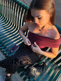 MESH VELOUR MAXI SKIRT
