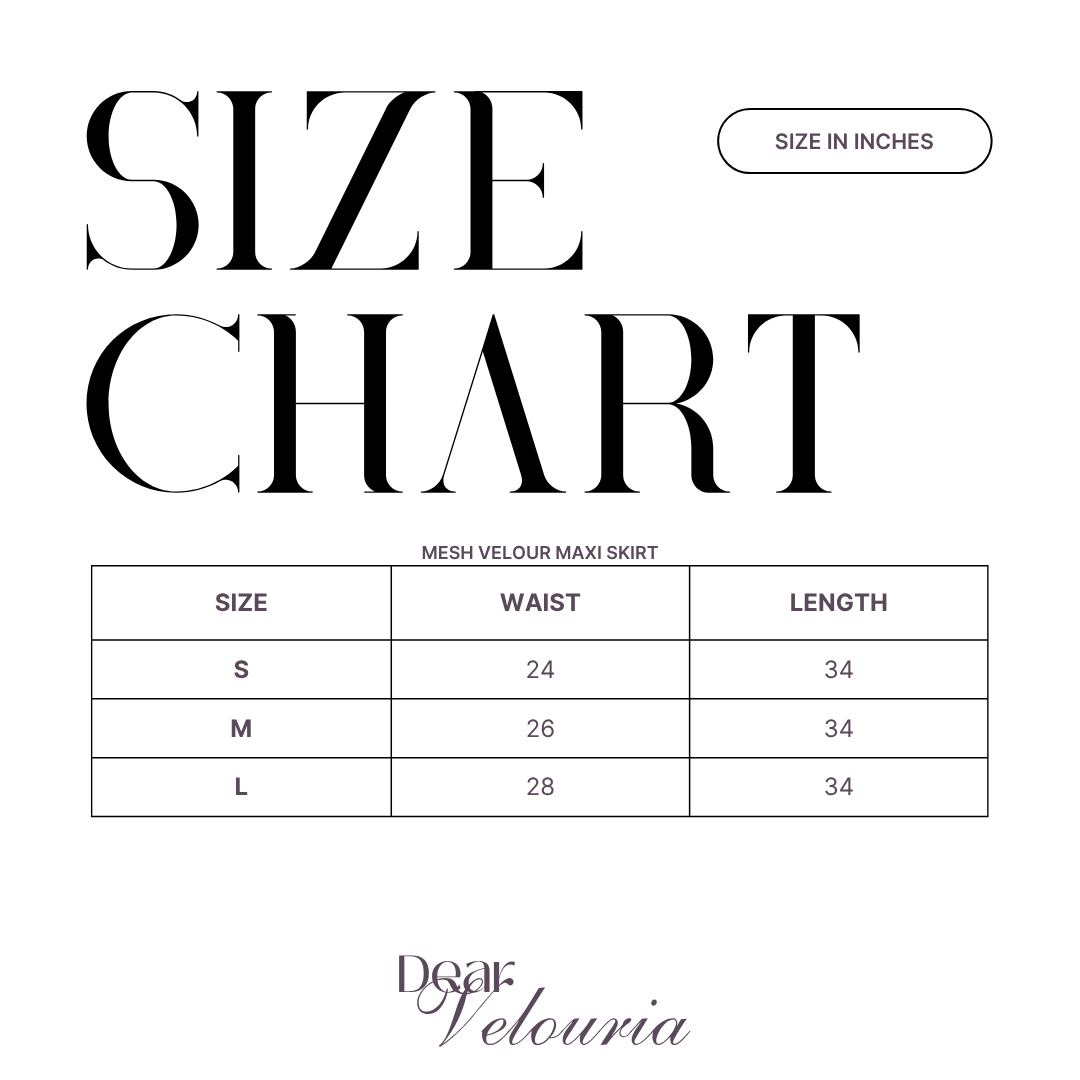 MESH VELOUR MAXI SKIRT
