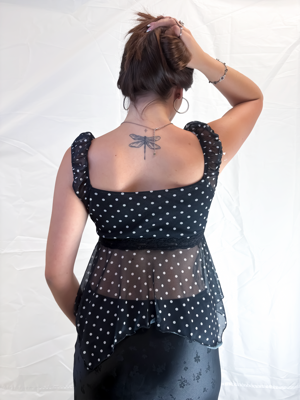 Mesh Polka Dot Fly Away Top