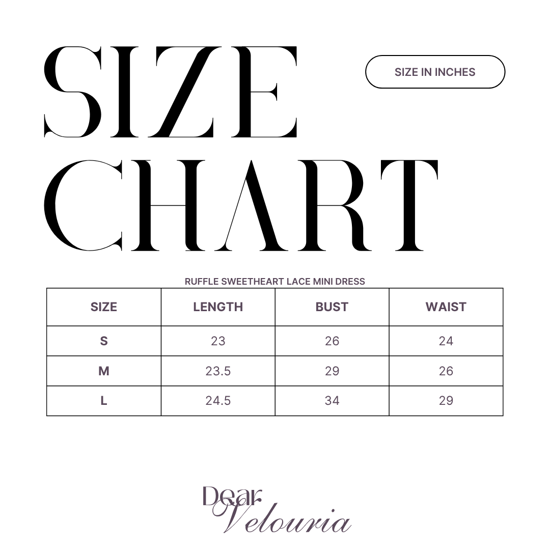 RUFFLE SWEETHEART LACE MINI DRESS