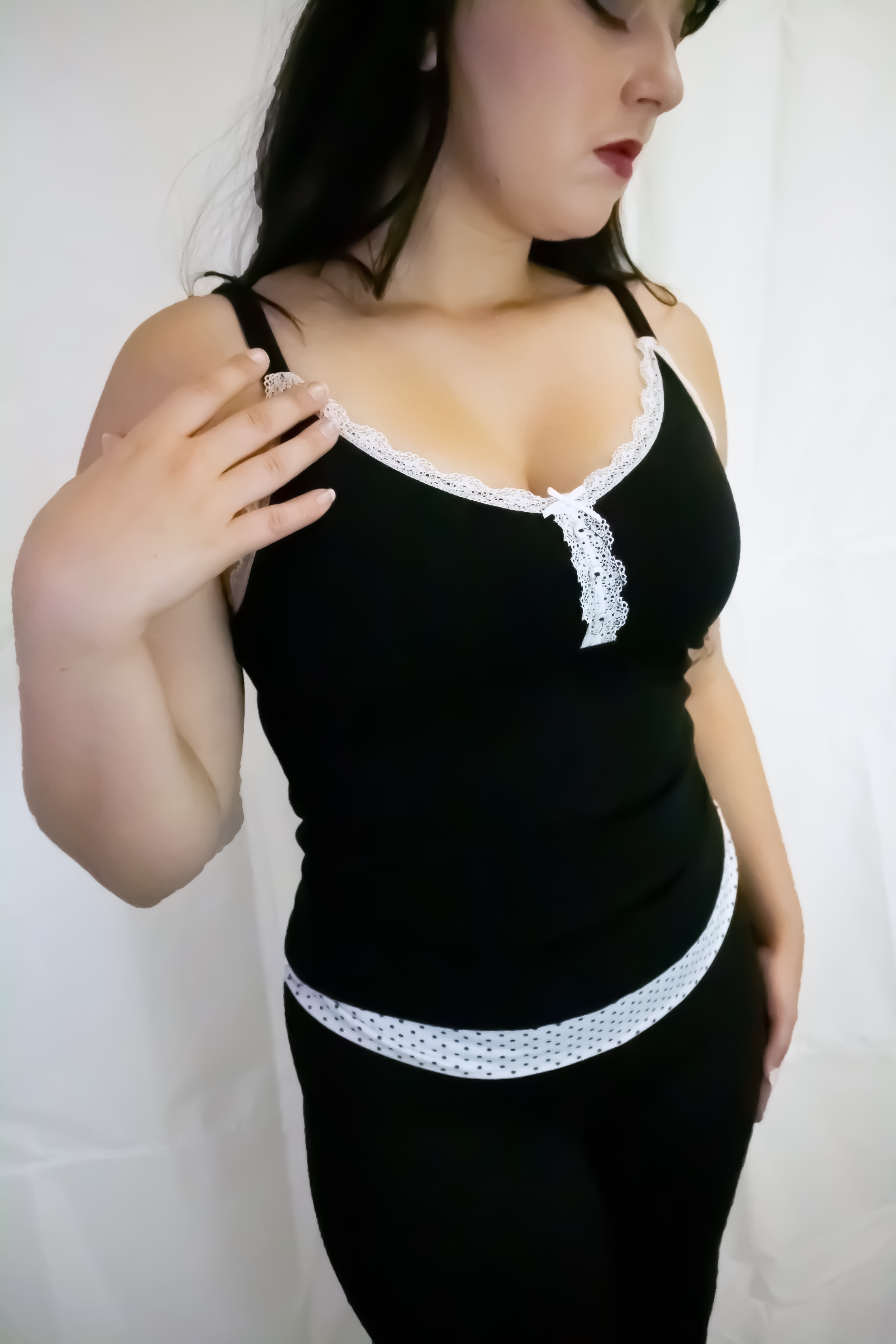 Babydoll Lace Trimmed Camisole with Baby Buttons
