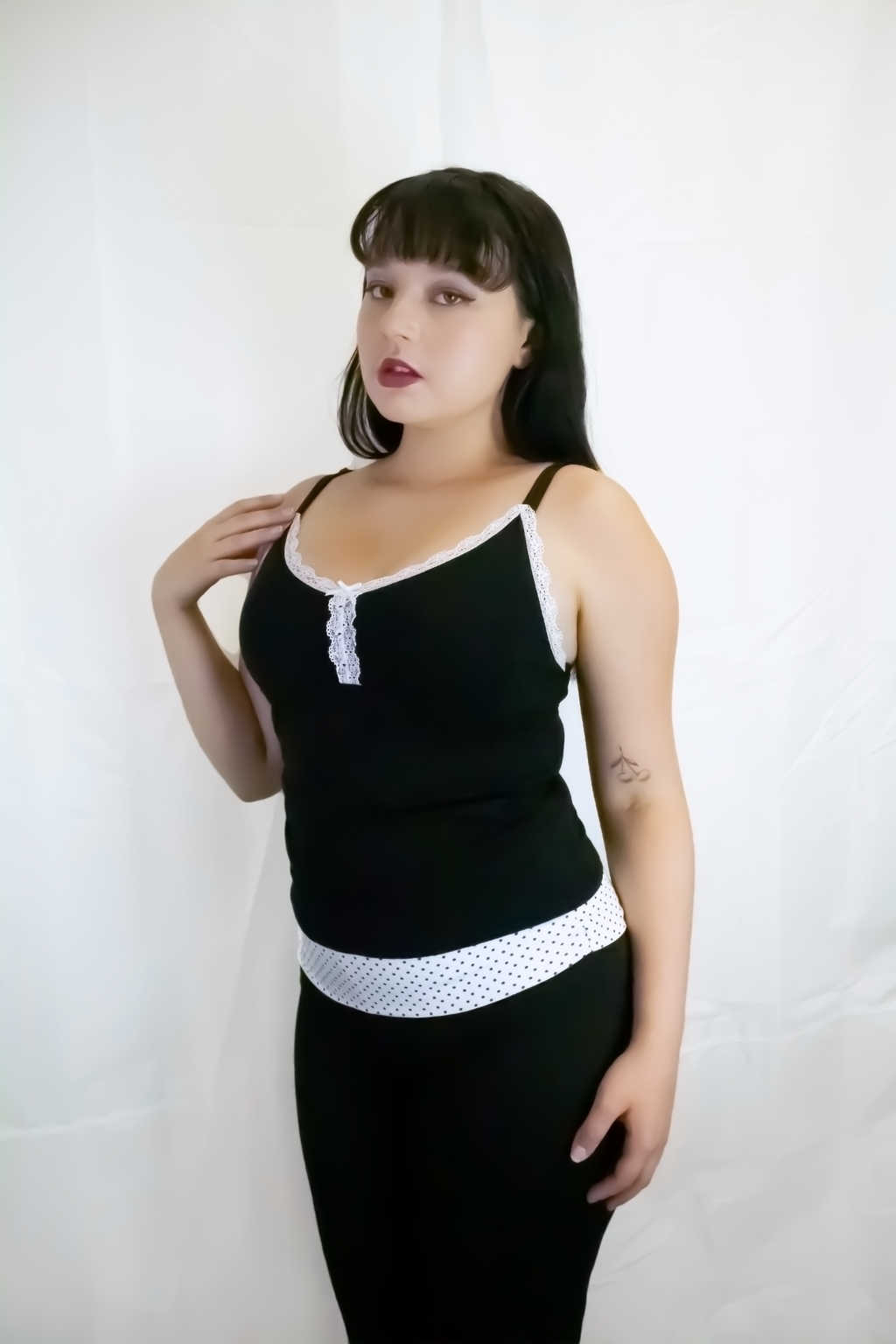 Babydoll Lace Trimmed Camisole with Baby Buttons