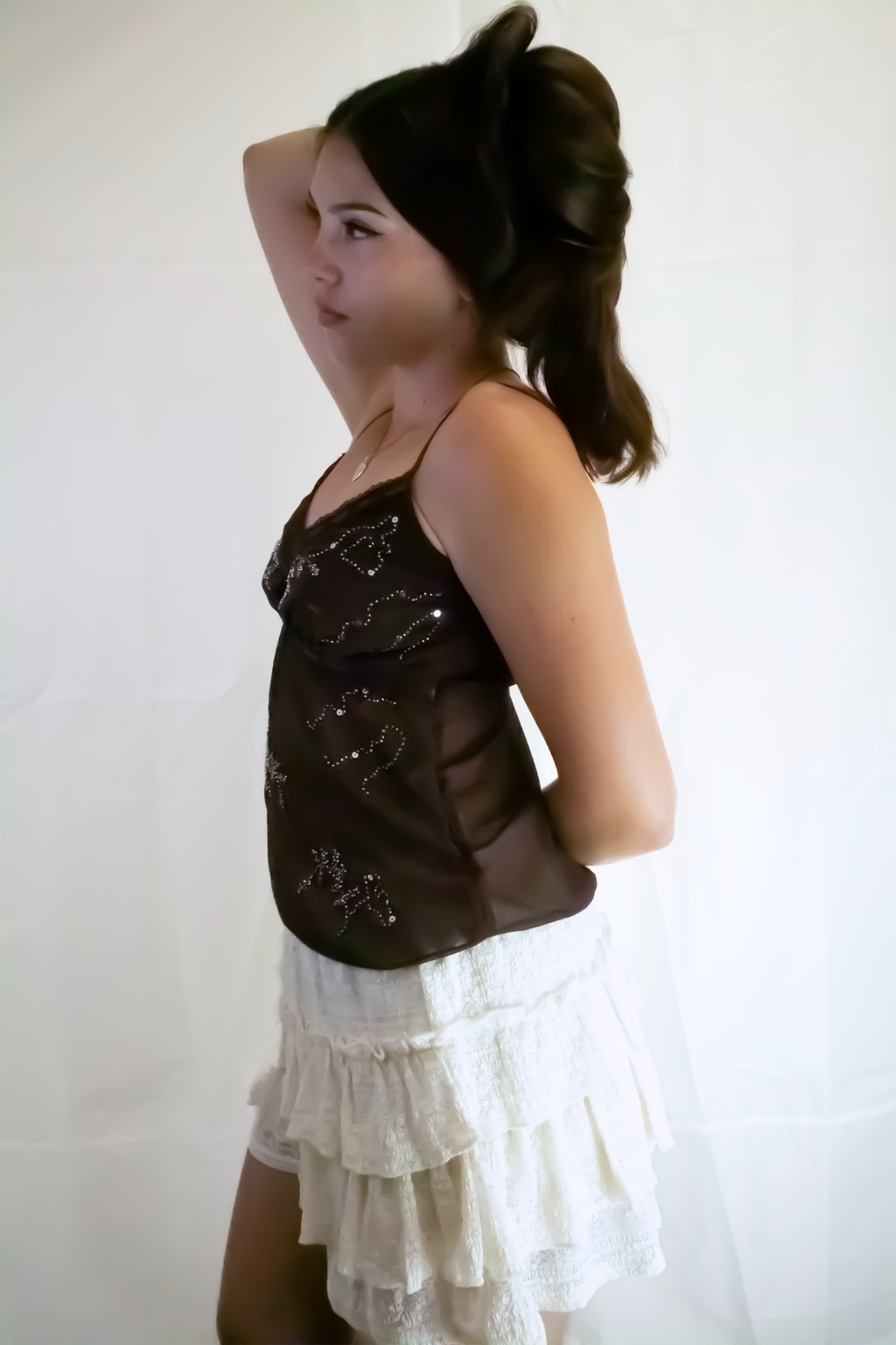 Squin Beaded Babydoll Cami Top