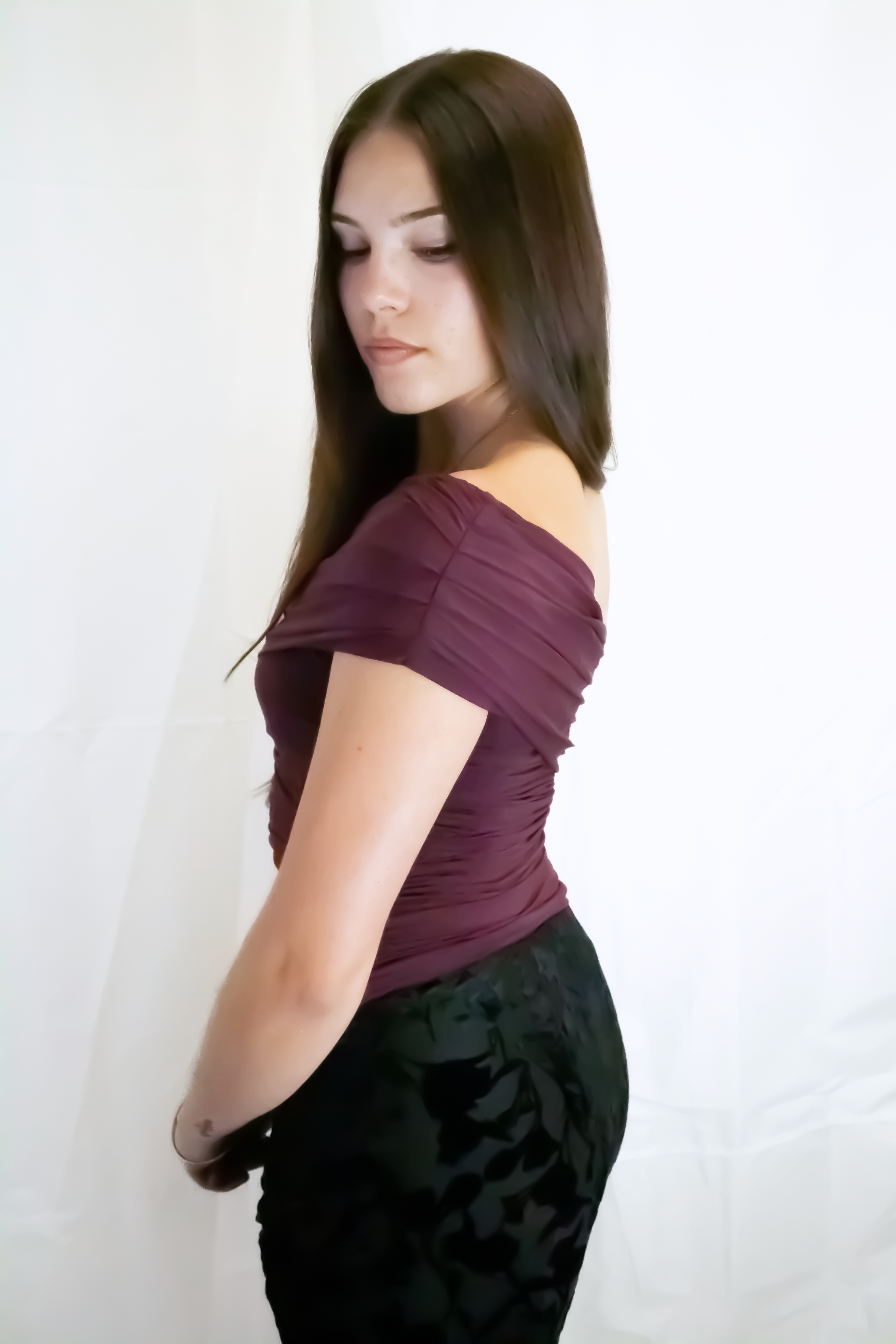 Burgundy Off The Shoulder Top