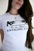 White Enticing Eyes Baby Tee