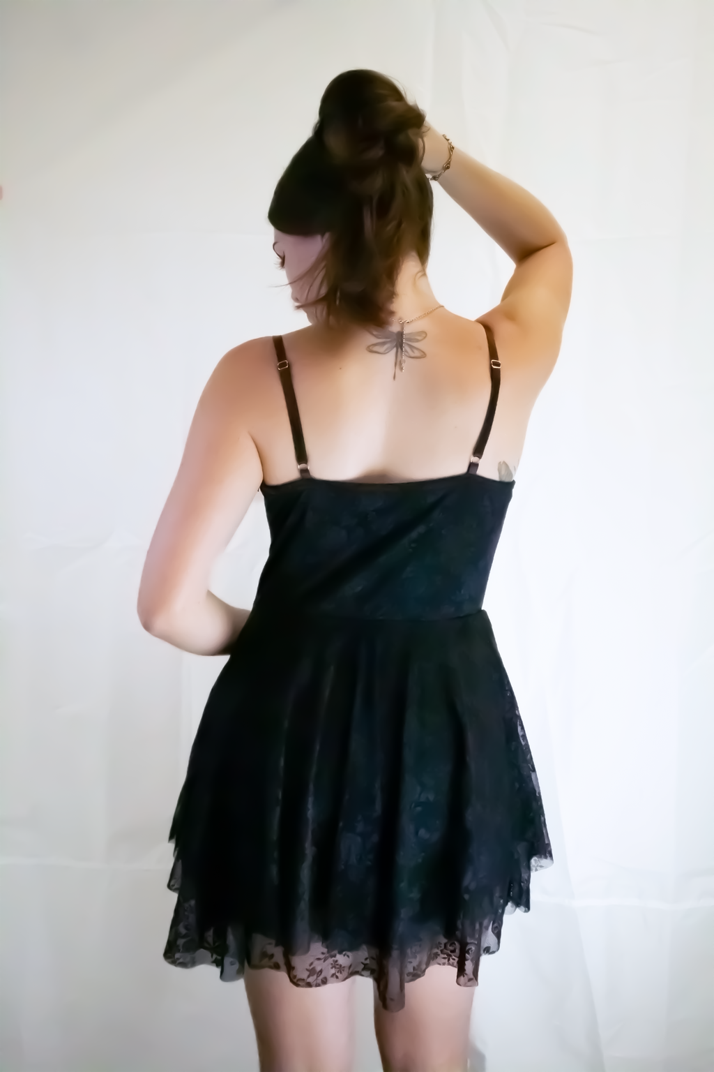 Ruffle Sweetheart Lace Mini Dress