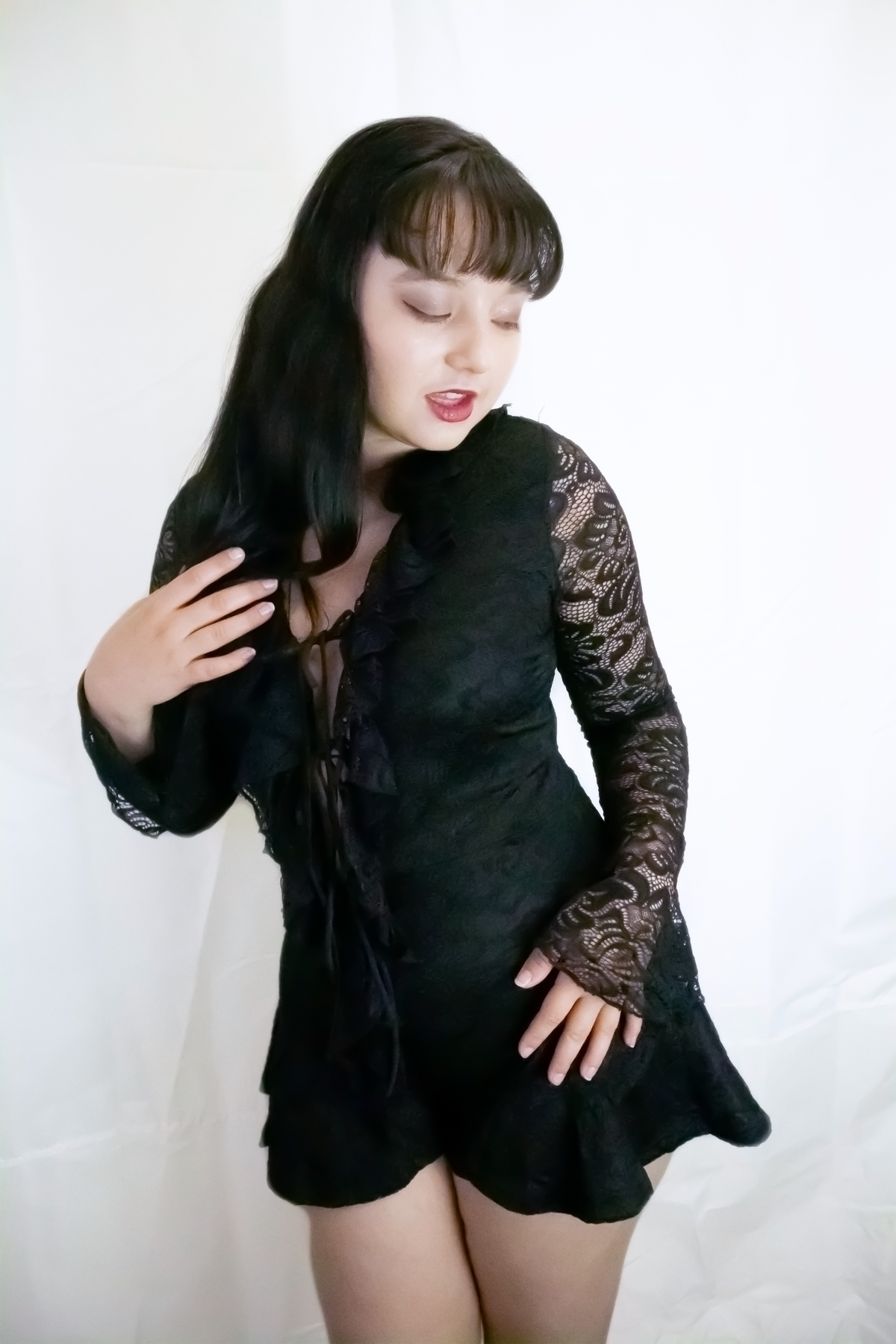 Bell Sleeve Romper Lace Ruffle Dress / Cover Up – Dear Velouria