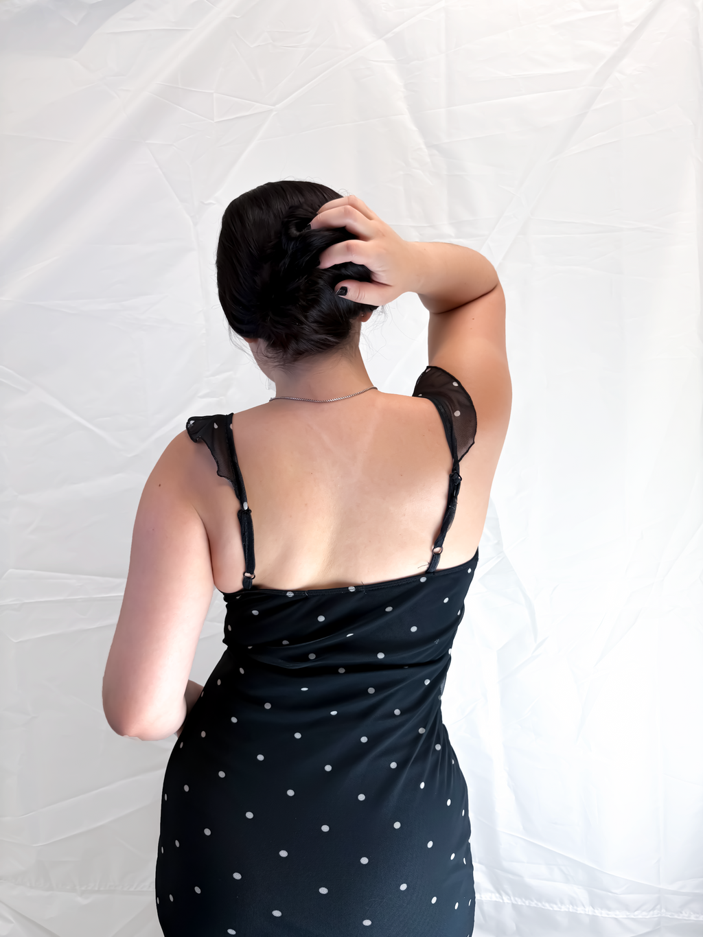 Polka Dot Ruffle Midi Dress