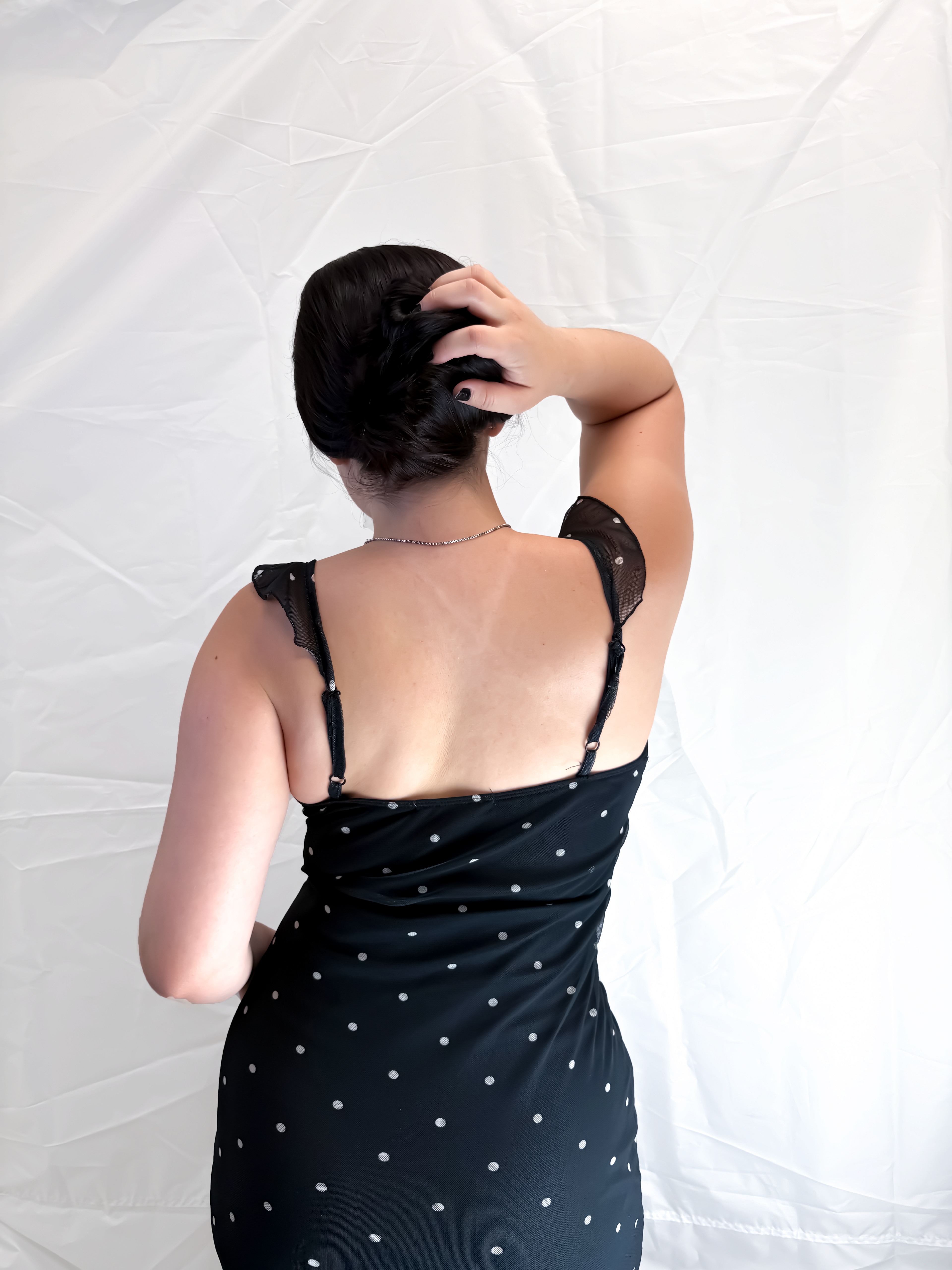 Polka Dot Ruffle Midi Dress