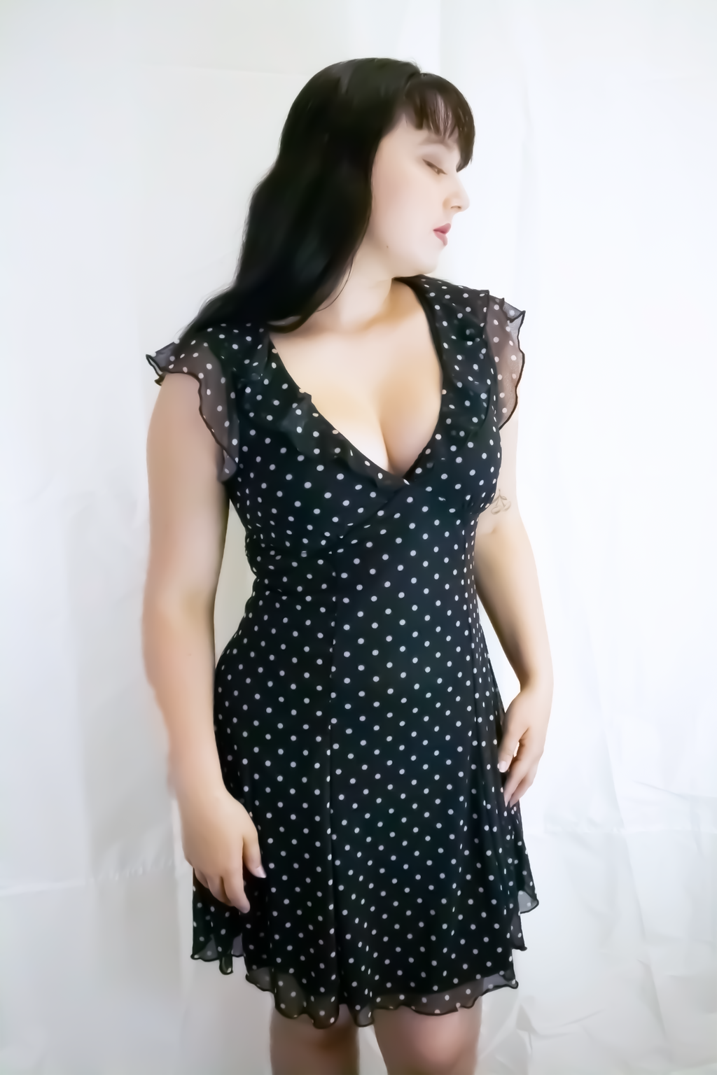 Short Sleeve Ruffle Tie Back Mini Dress