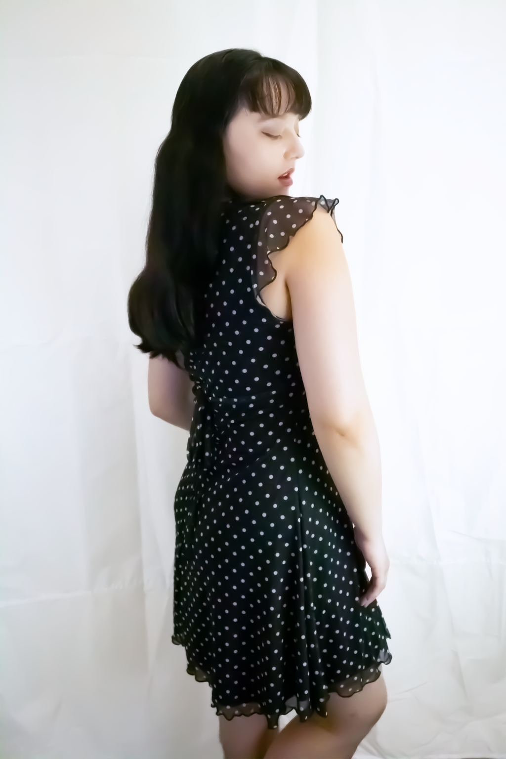 Short Sleeve Ruffle Tie Back Mini Dress